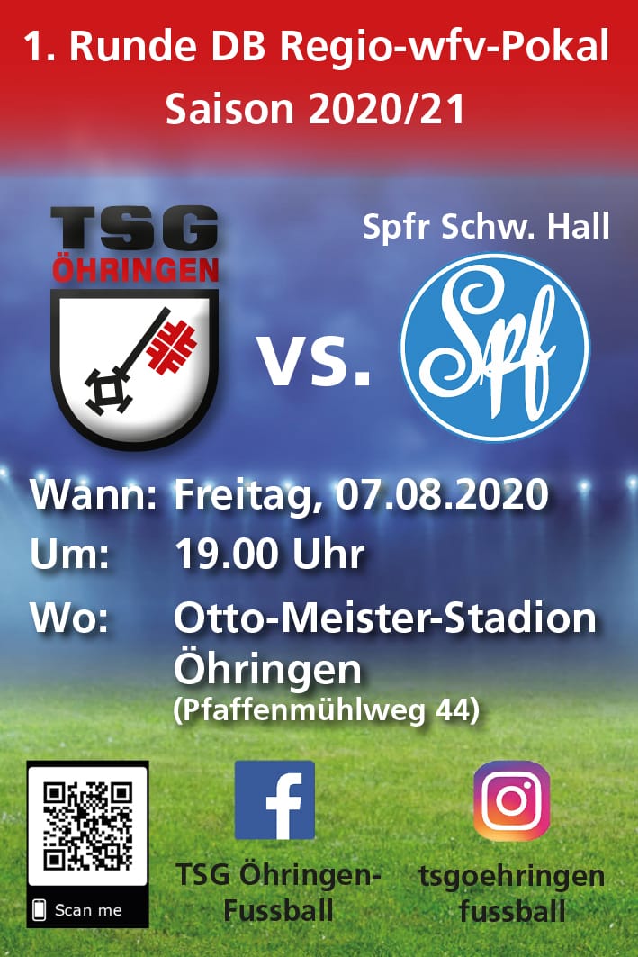 Kartenvorverkauf für das Pokalspiel gegen die Sportfreunde Schwäbisch Hall TSG Öhringen Kartenvorverkauf für das Pokalspiel gegen die Sportfreunde Schwäbisch Hall TSG Öhringen